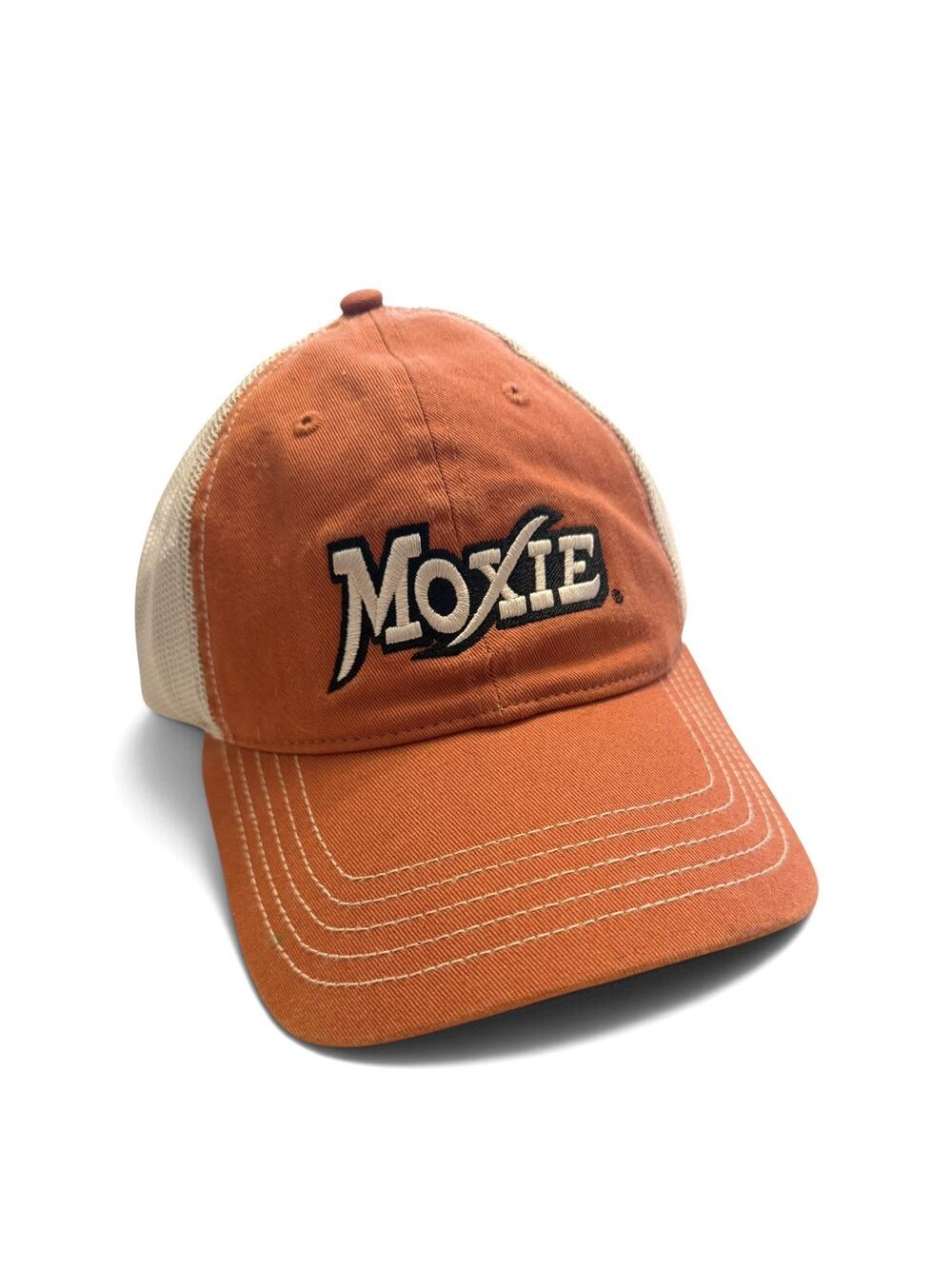 MOXIE Soda Patch Trucker Hat Farenheit Brand Orange SnapBack NEW 4055/15